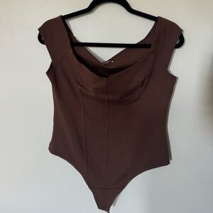 Brown A&F bodysuit.